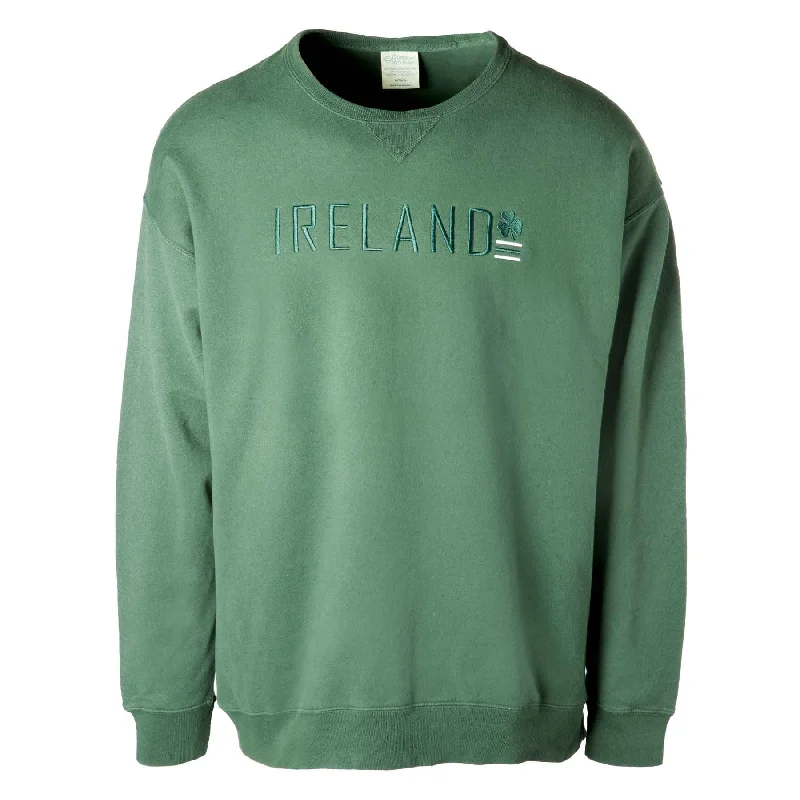 Ireland Sweatshirt with Shamrock Hoodie with Embroidery Detailed Premium