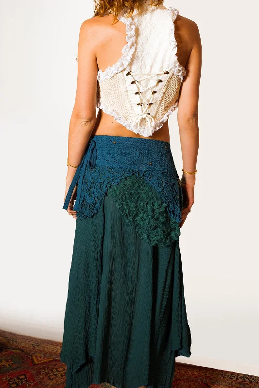 FOREST SKIRT BLUE floral skirt print