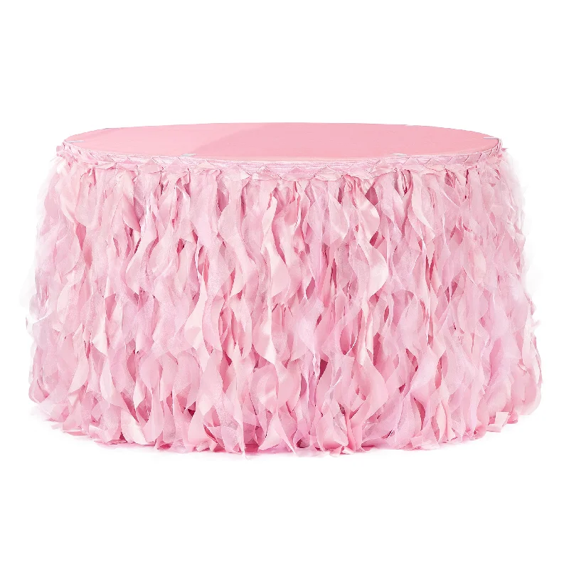 Curly Willow 21ft Table Skirt - Pink chiffon skirt airy