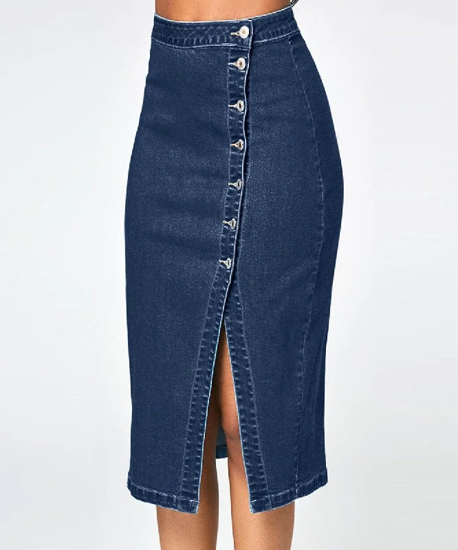 Denim Pencil  High WaistedSkirt corduroy skirt comfortable