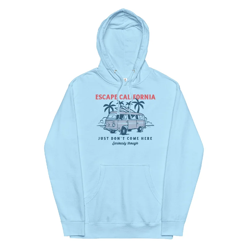 Escape California Unisex midweight hoodie Hoodie with Button Classic Timeless