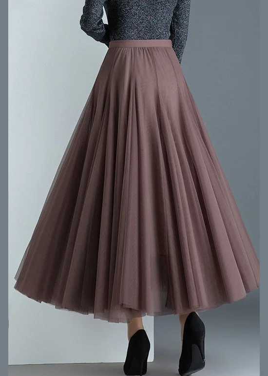 Fine elegant Pleated Casual Fall Winter Tulle Skirts chiffon skirt floaty