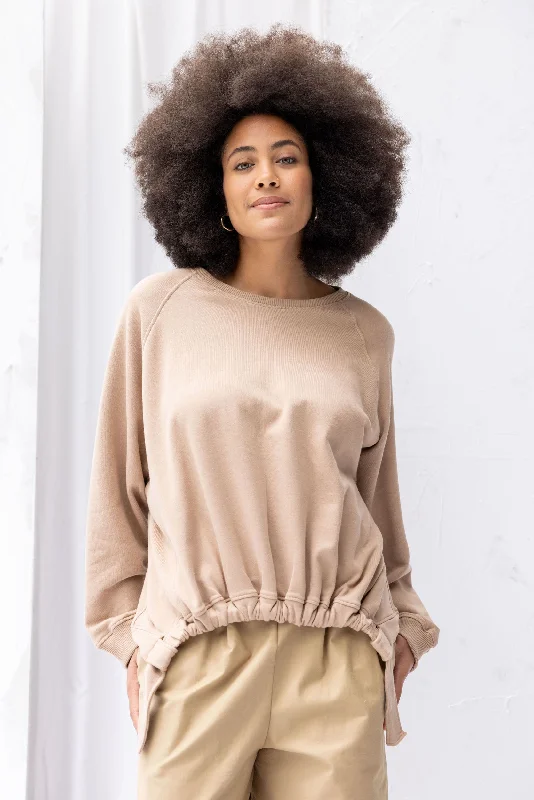 Forest Sweatshirt | Sandstone Hoodie with Elastic Cuffs Stretchable Comfortable