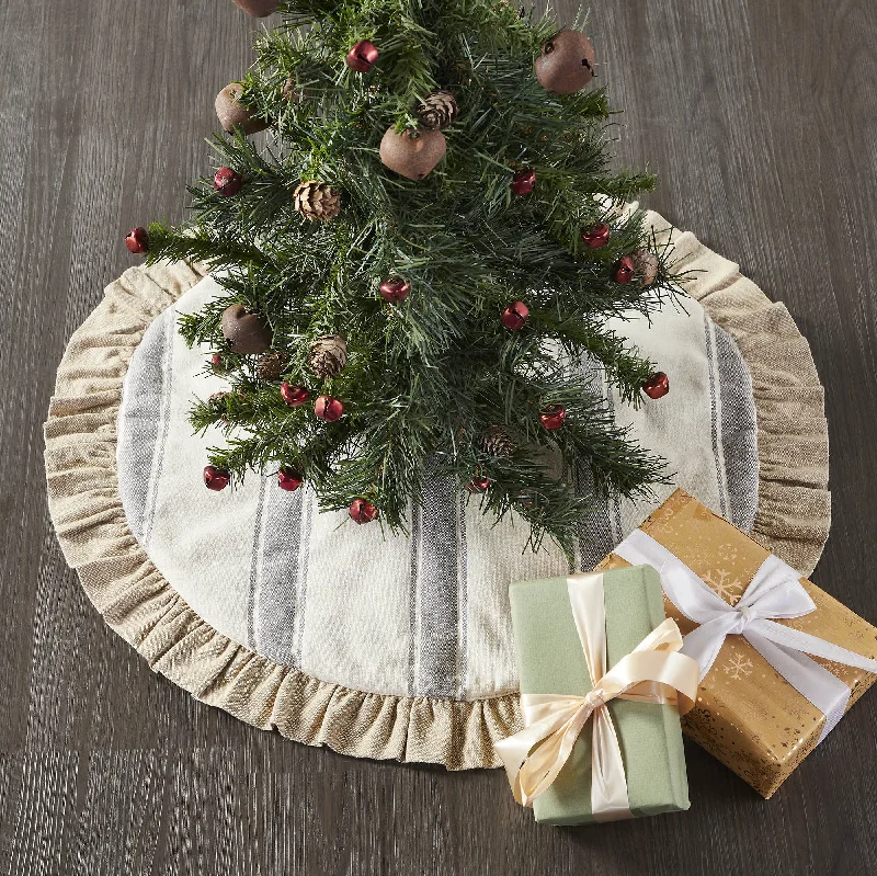 Grace Grain Sack Stripe Tree Skirt 24 velvet skirt plush