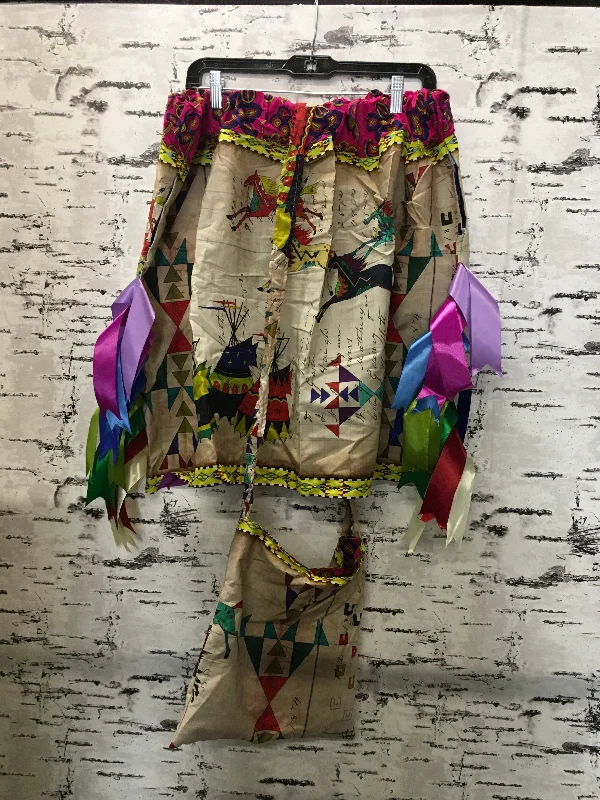 Handmade Ledger Horses & Magenta Beaded Trim w/ Bag Ribbon Skirt ruffled skirt detail