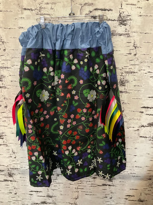 Handmade Grandmother Stories w/ Blue Top Ribbon Skirt patchwork skirt art