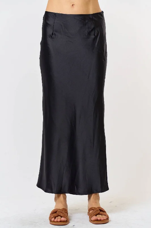 Satin Flared Midi Skirt leather skirt sleek