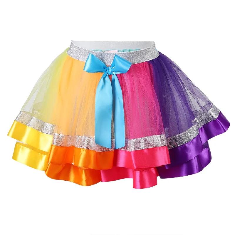 JoJo Siwa Colors Silver Trim Tutu Skirt denim skirt classic