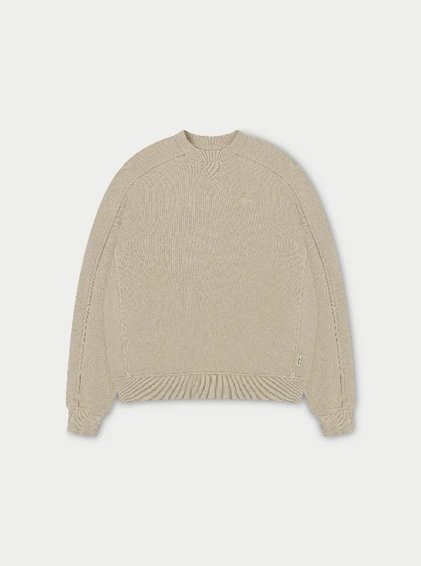 LAUNDERED CLASSICS SEAM DETAIL SWEATSHIRT - BEIGE Hoodie with Patch Decorative Personalized LAUNDERED CLASSICS SEAM DETAIL SWEATSHIRT - BEIGE Hoodie with Patch Decorative Personalized