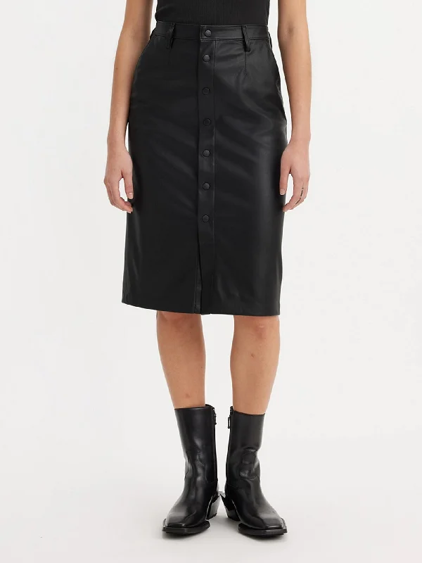 Faux Leather Icon Pencil Caviar Skirt chiffon skirt lightweight
