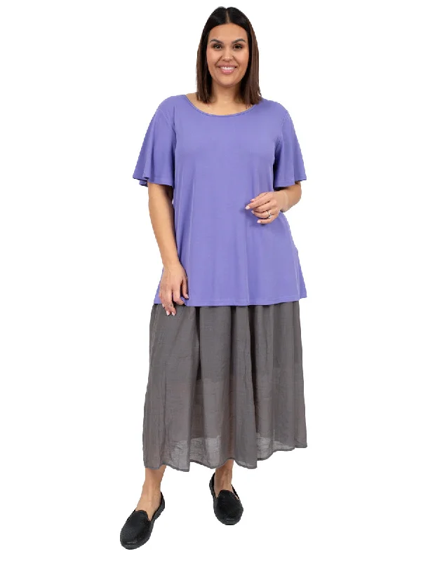 Linen Oak Skirt - Grey cotton skirt soft