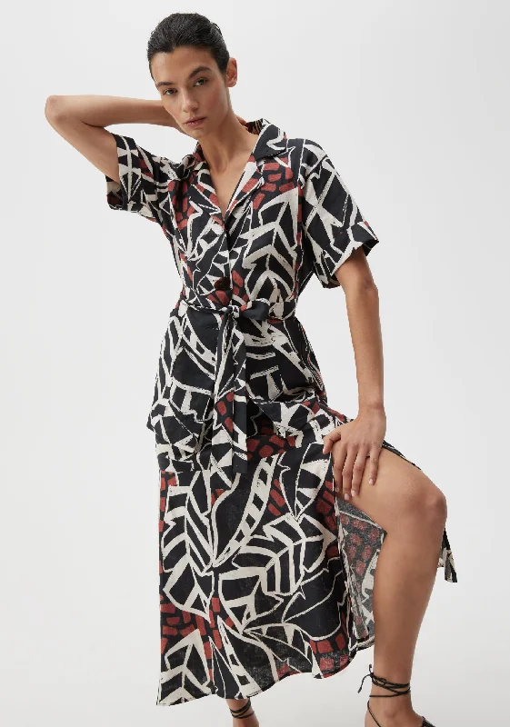 Malia Linen Skirt_Print mini skirt trendy