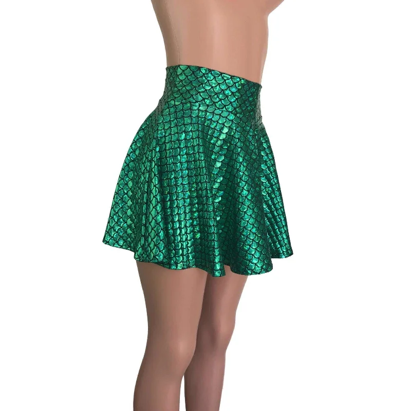 Skater Skirt - Green Mermaid Scales denim skirt classic