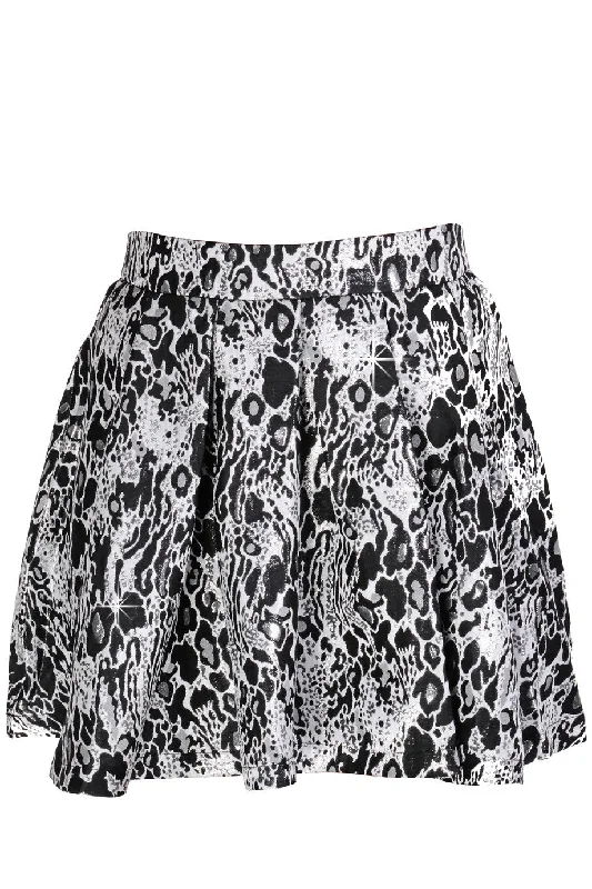 LONDON LENY Metallic Black White Full Skirt denim skirt trendy