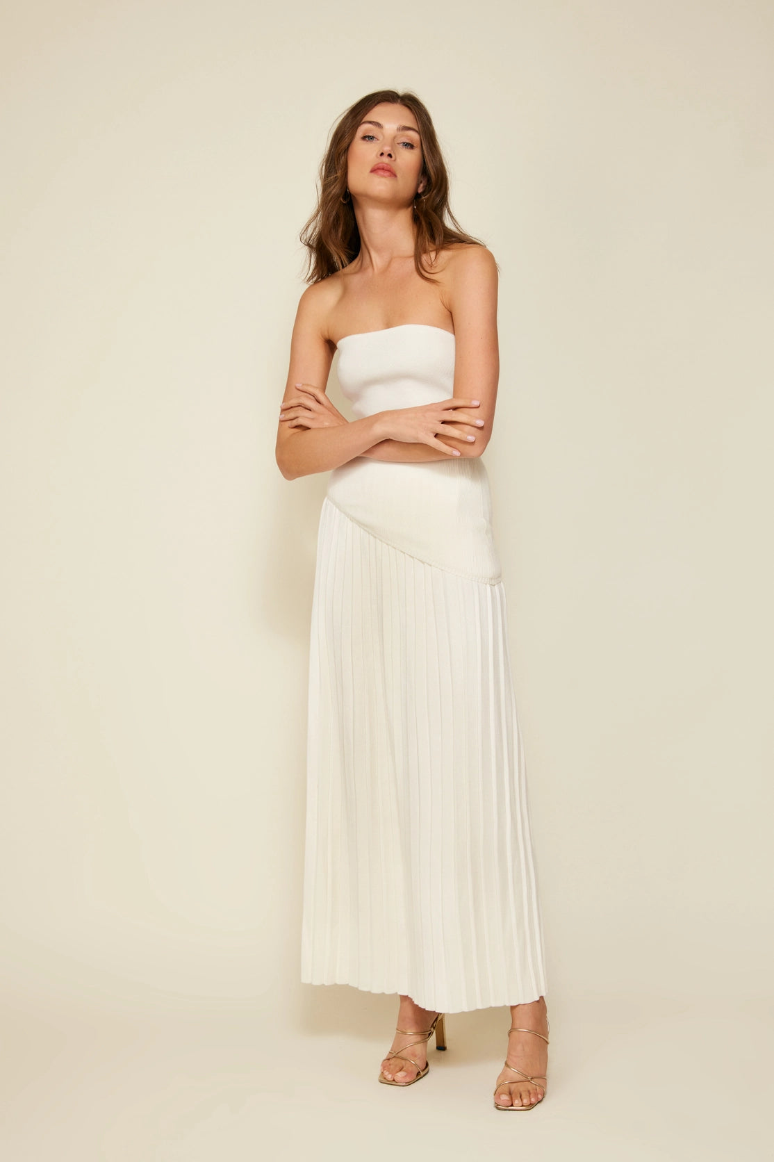 Monarch Pleated Maxi Skirt wool skirt breathable
