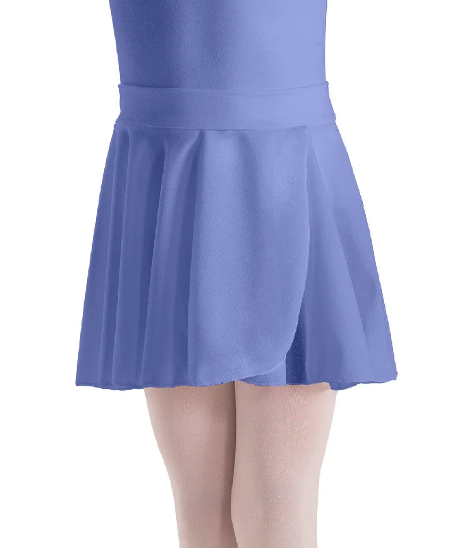 Pull-On Mock Wrap Skirt silk skirt sleek