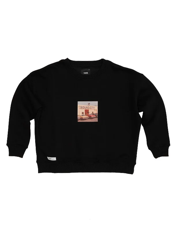 Sound City / Women Sweatshirt Hoodie with Sequins Glamorous Eye-catching