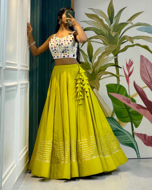 Stunning Light Green Color Rayon Cotton Skirt For Women silk skirt sleek