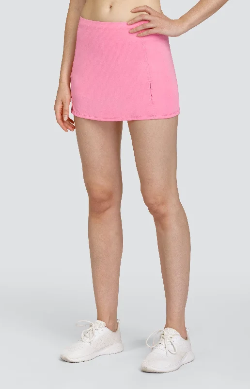 Topaz 13.5" Skort - Camelia Pink silk skirt lustrous