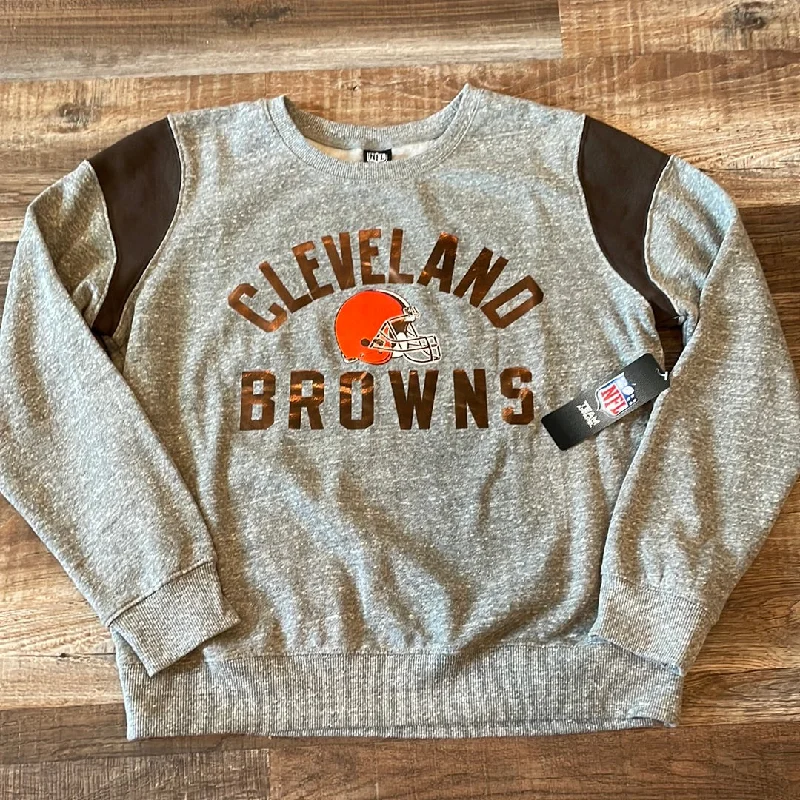 NFL Cleveland Browns NEW!!! Grey Sweatshirt Women’s Large Hoodie with Lace Feminine Delicate NFL Cleveland Browns NEW!!! Grey Sweatshirt Women’s Large Hoodie with Lace Feminine Delicate