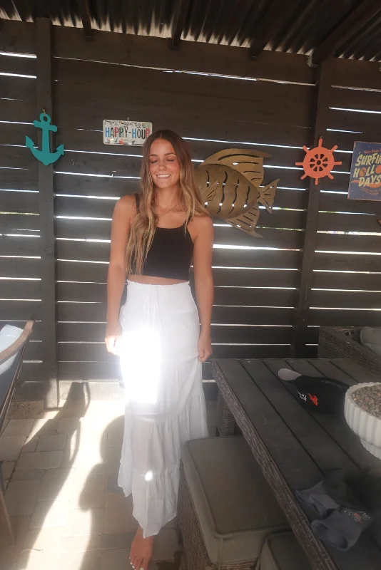 White Maxi Skirt cashmere skirt soft