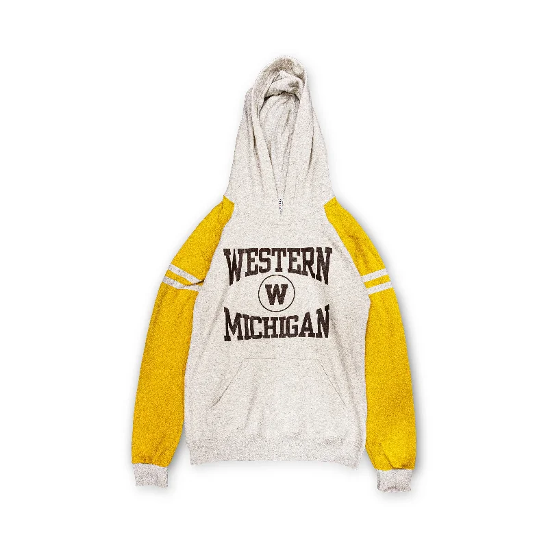 Western Michigan Colorblock Hoodie Hoodie with Crew Neck Simple Timeless