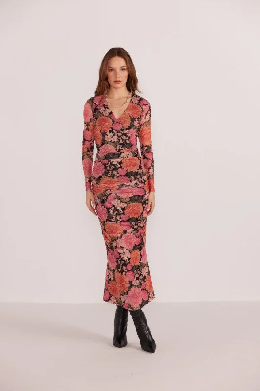 Yvaine Mesh Midi Skirt floral skirt print